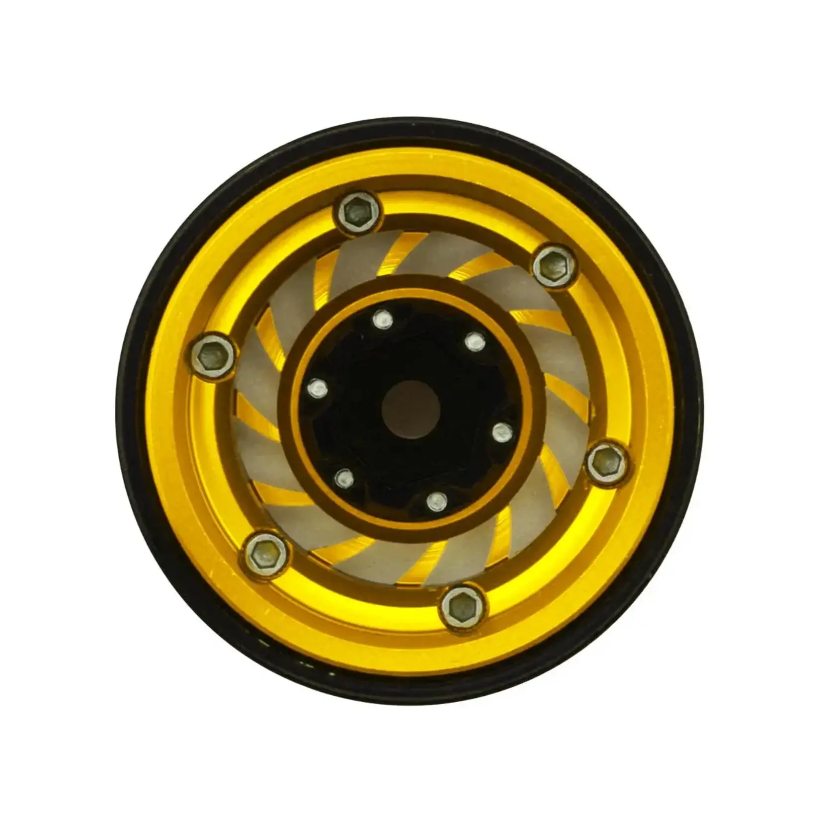 Treal Hobby Type L 1.0" Aluminum Cyclone Beadlock Wheels (Gold) (4) (27.5g ea)