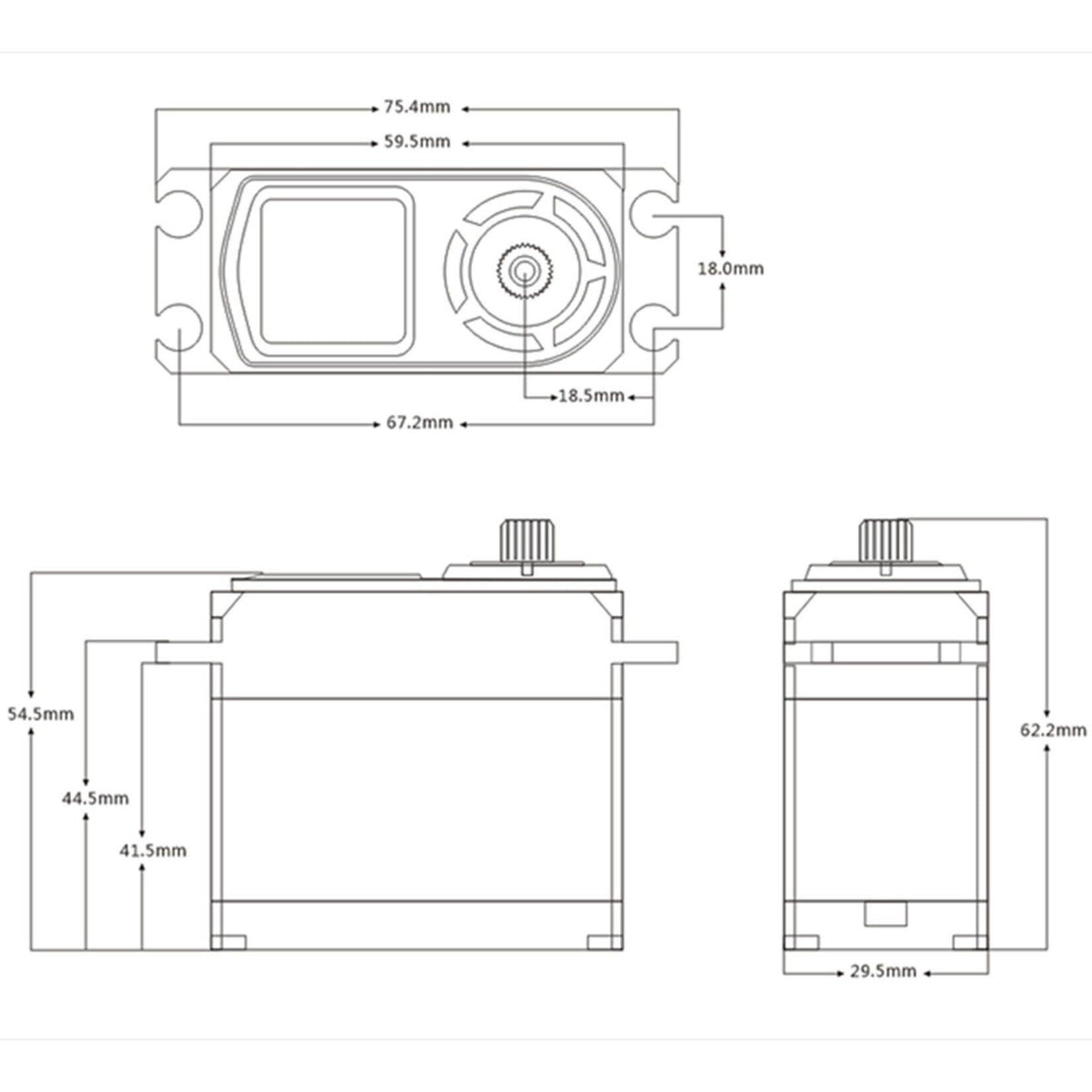 SRT Large Scale HV Waterproof DC Digital Servo, .15sec / 1180.4oz @ 8.4V