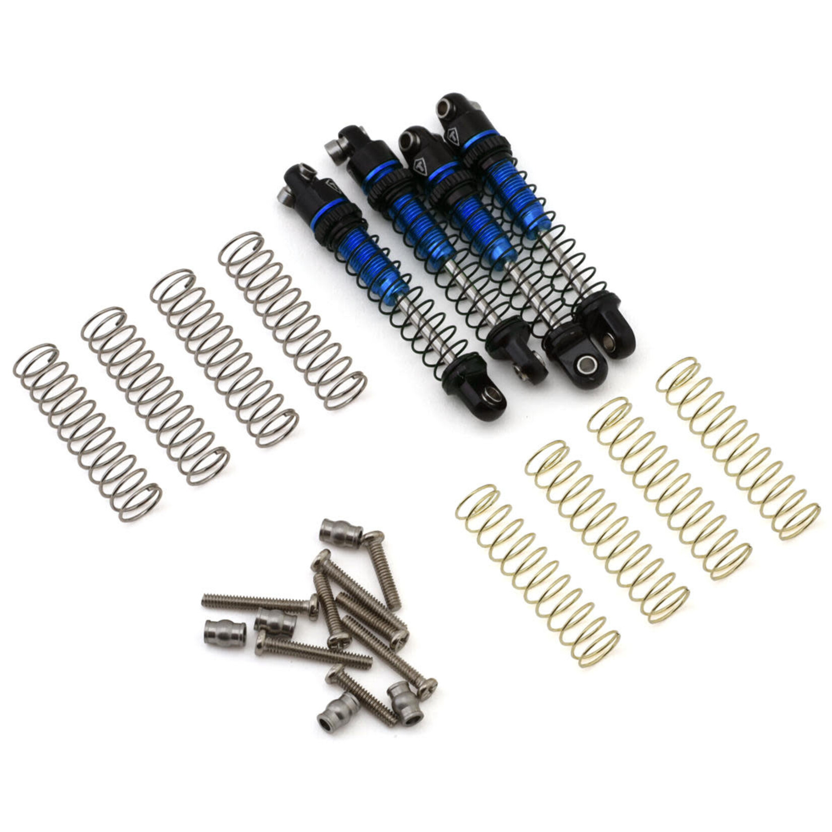 Treal Hobby Axial SCX30 29mm Aluminum Extended Threaded Shocks (Blue) (4)