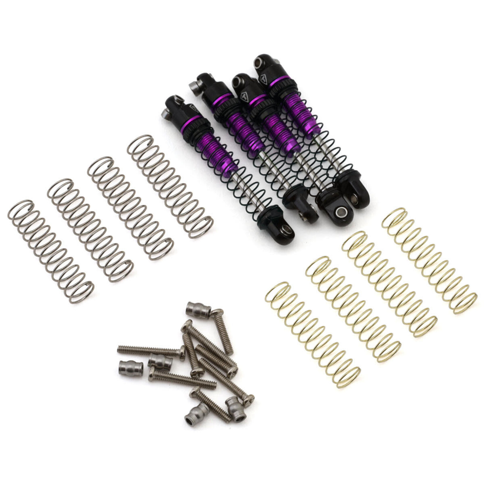 Treal Hobby Axial SCX30 29mm Aluminum Extended Threaded Shocks (Purple) (4)