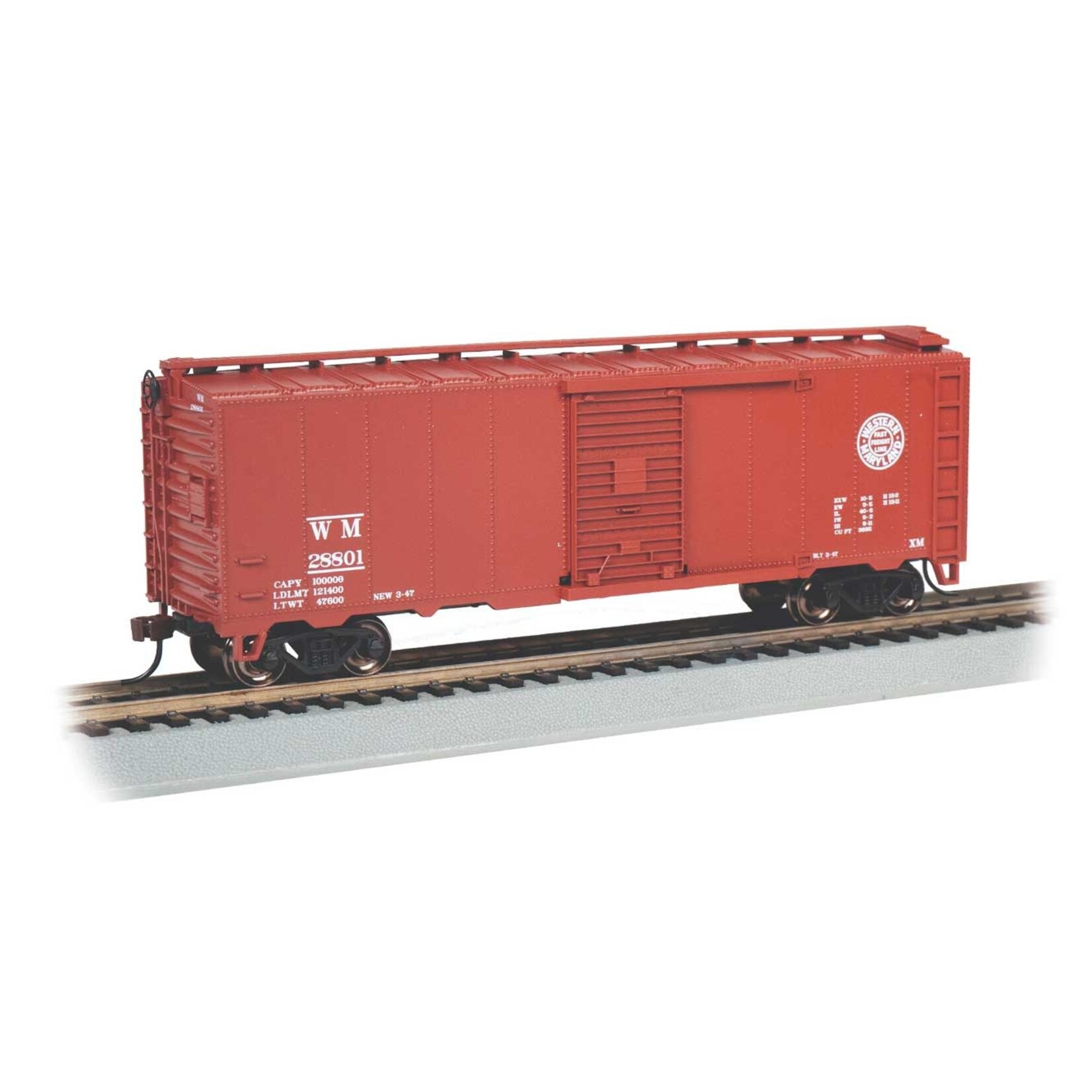 Bachmann HO Western Maryland #28801 (Boxcar Red, Fast Freight Logo)