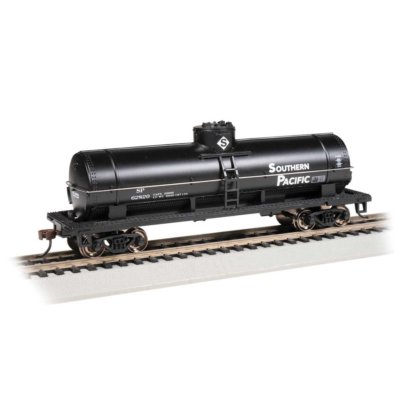 Bachmann HO 40' Single-Dome Tank Car  Southern Pacific #62820 (black, white, Sans Serif Lettering)