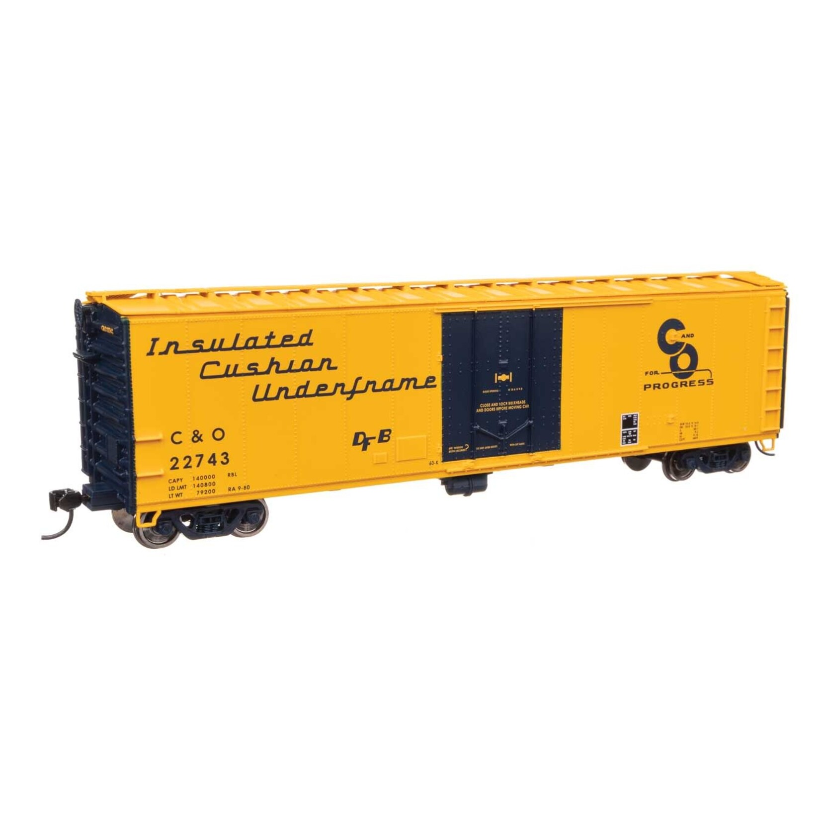 Walthers HO 50' PC&F Insulated Boxcar - Ready to Run -- Chesapeake & Ohio #22743