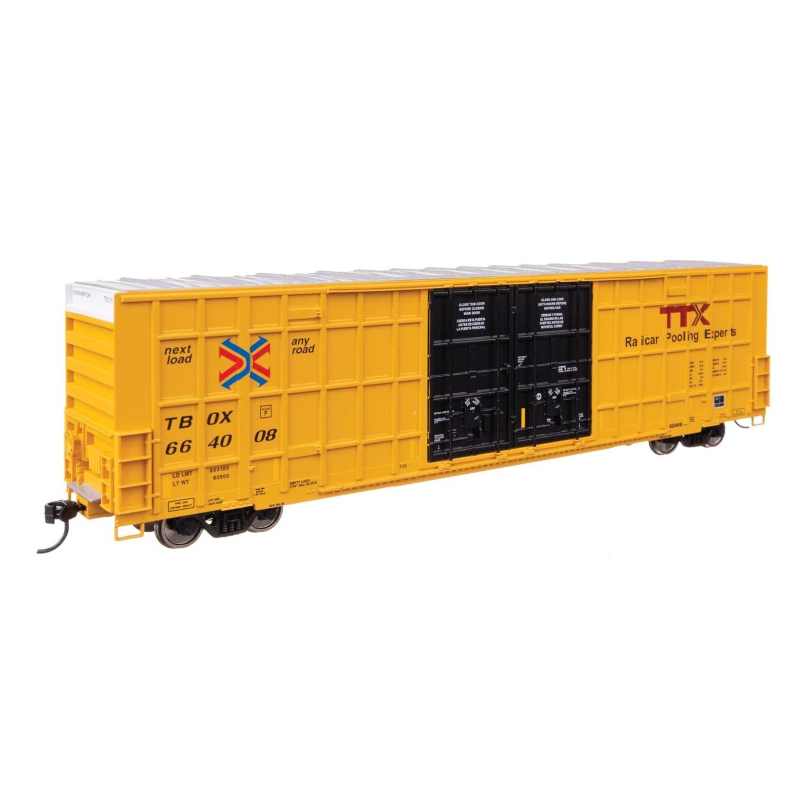 Walthers HO 60' High Cube Plate F Horizontal Post Boxcar - TTX TBOX #664008