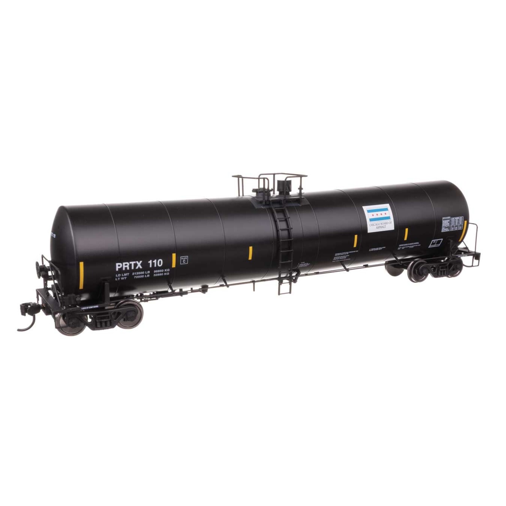 Walthers HO Trinity 25,000-Gallon Tank Car - Ready to Run -- Chicago Asphalt PRTX #110