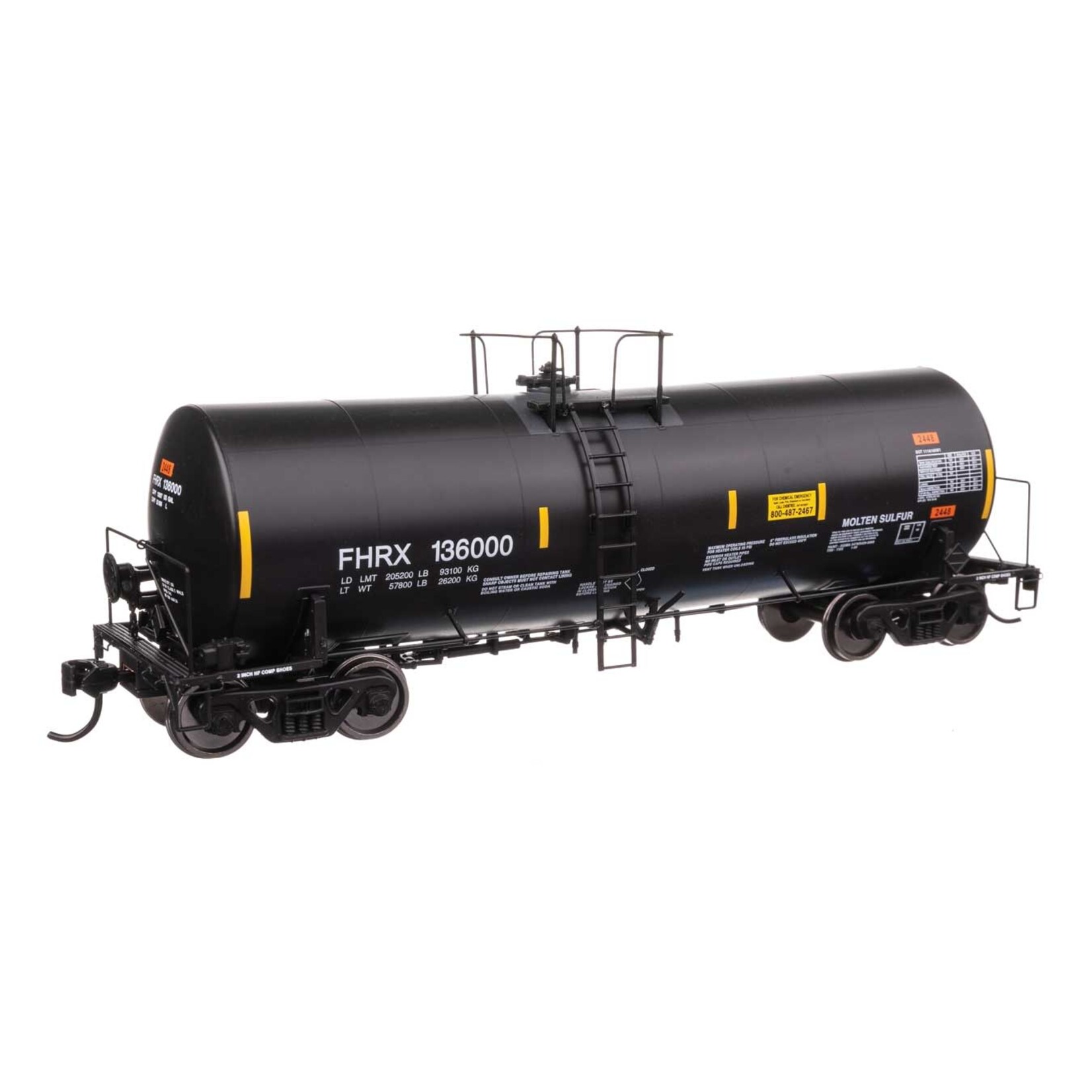 Walthers HO 40' Trinity 14,000-Gallon Molten Sulfur Tank Car -- First Union FHRX #136000