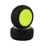 JConcepts JConcepts Drop Step 2.2" Pre-Mounted Rear Buggy Carpet Tires (Yellow) (2) (Pink) w/12mm Hex