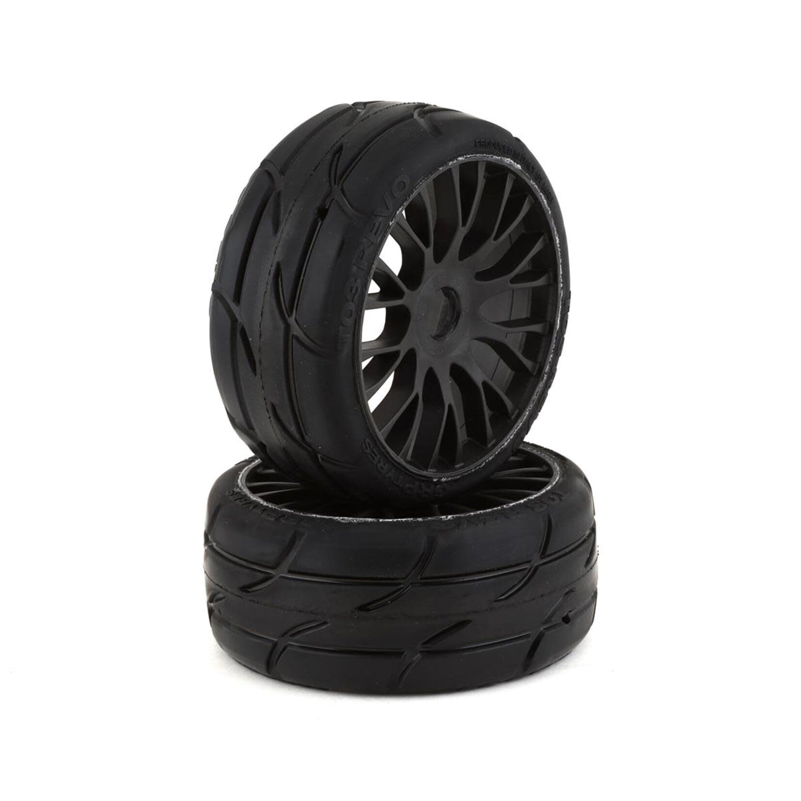 GRP Tires GT - TO3 Revo Belted Pre-Mounted 1/8 Buggy Tires (Black) (2) (XM3) w/FLEX Wheel