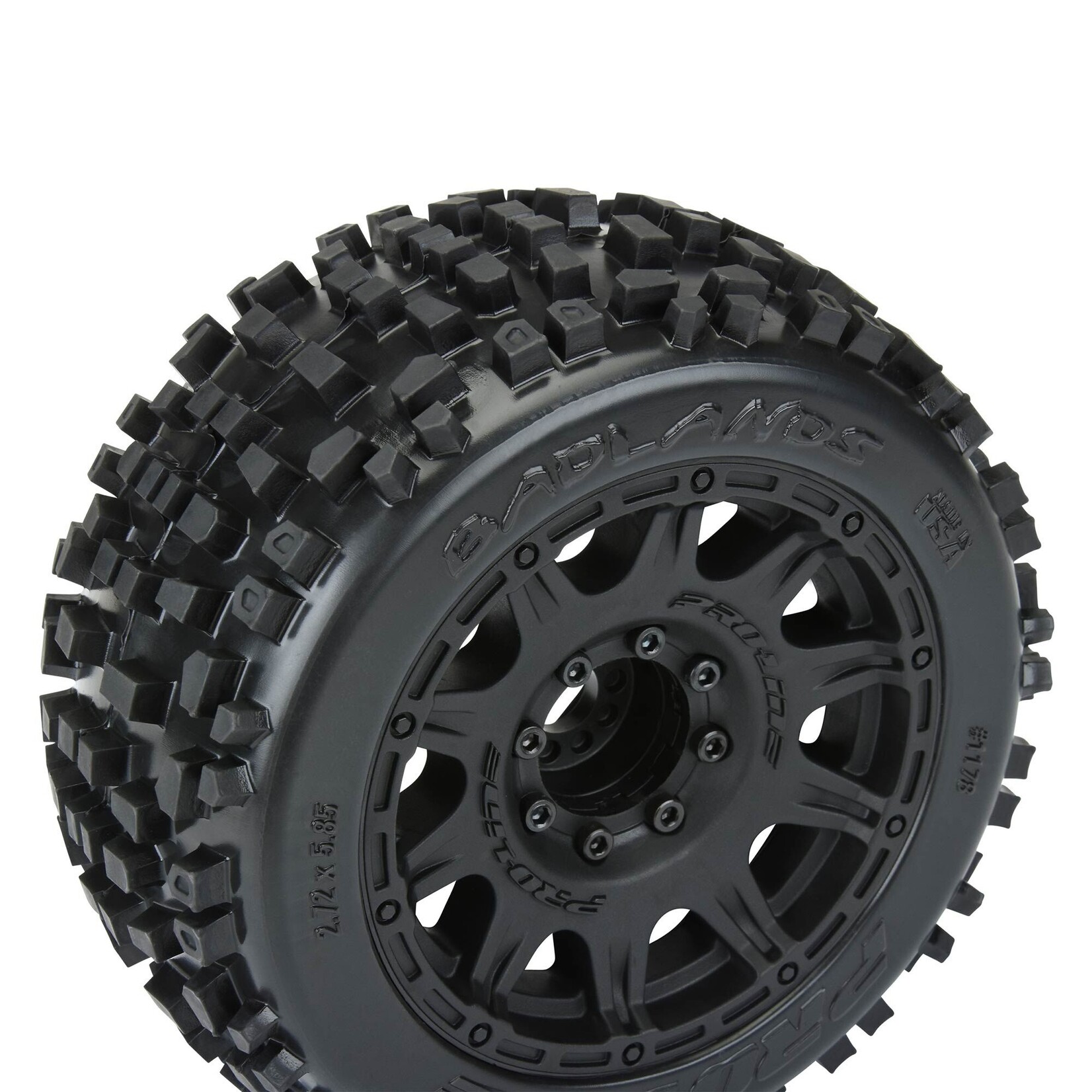 Pro-Line 1/8 Badlands F/R 3.8" MT Tires Mounted 17mm Black Raid (2)