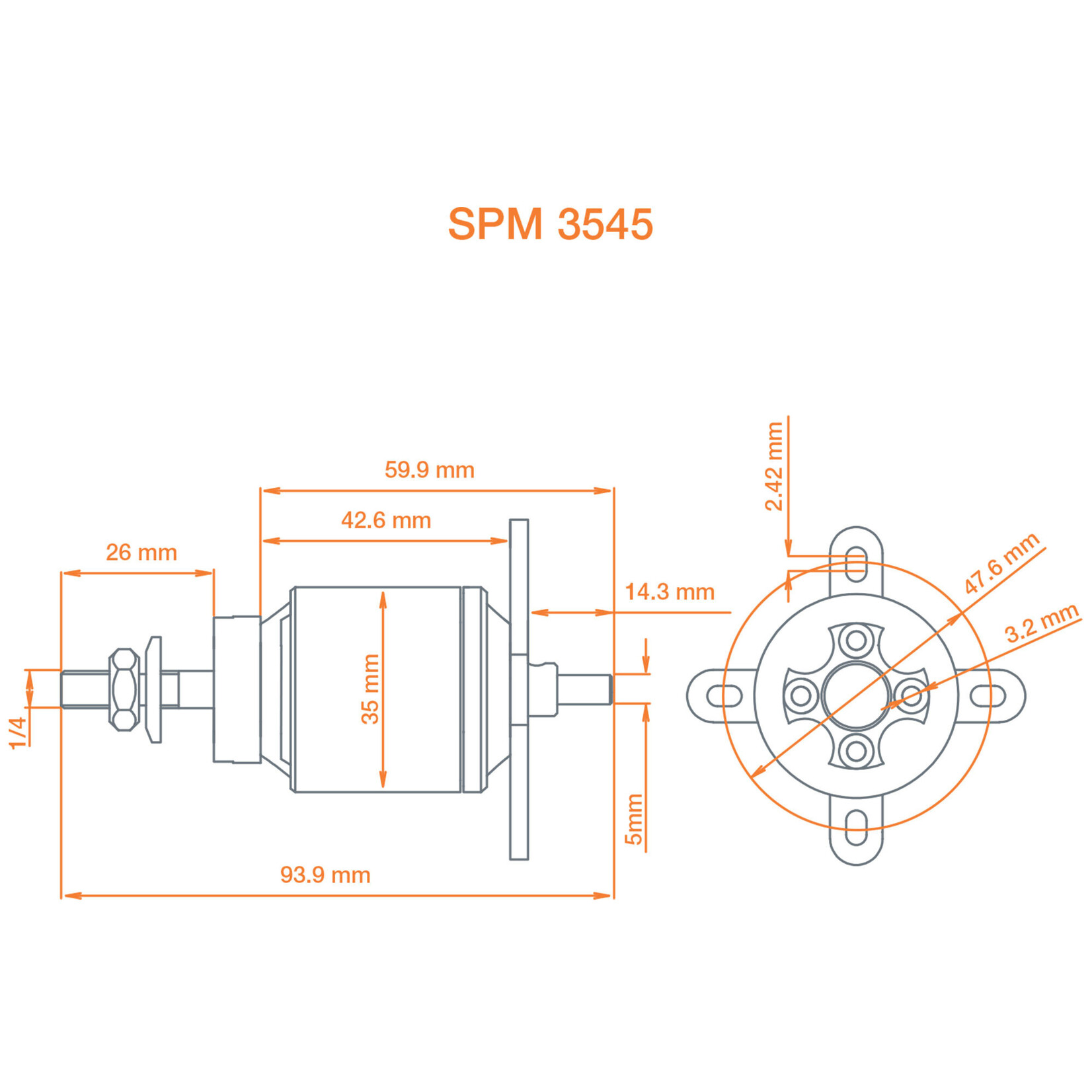 Spektrum Avian EF1 3545-1250Kv Brushless Outrunner Motor