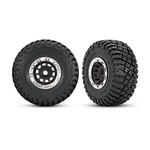 Traxxas 1.4" Black & Chrome Wheels w/ BFG Mud-Terrain Tires (2) - Mini Slash