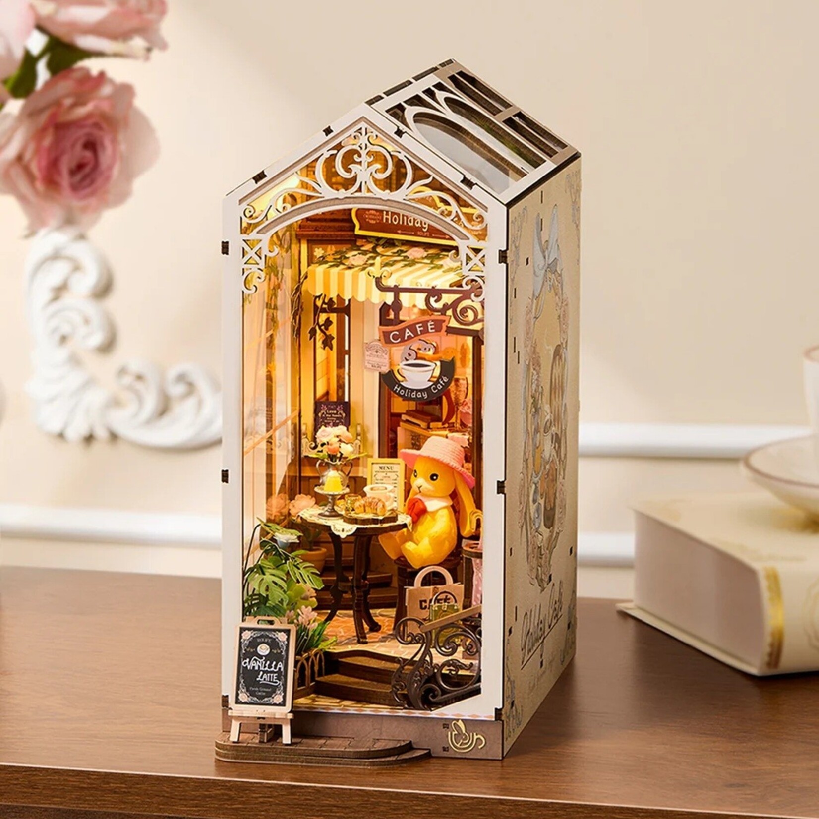 Rolife Holiday Cafe DIY Book Nook Shelf Insert