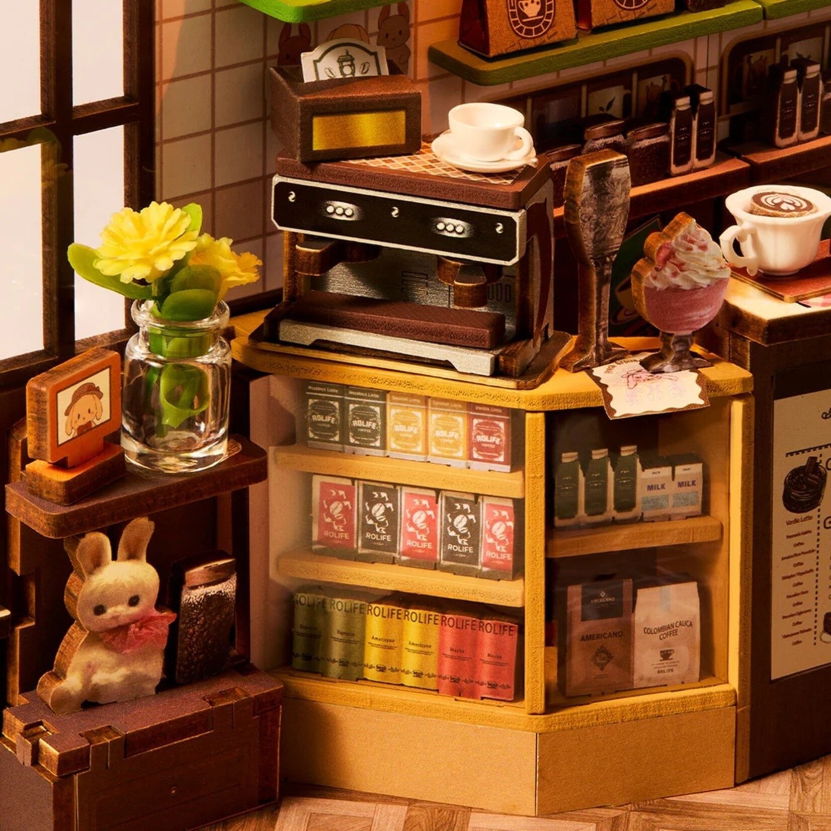 Rolife Holiday Cafe DIY Book Nook Shelf Insert