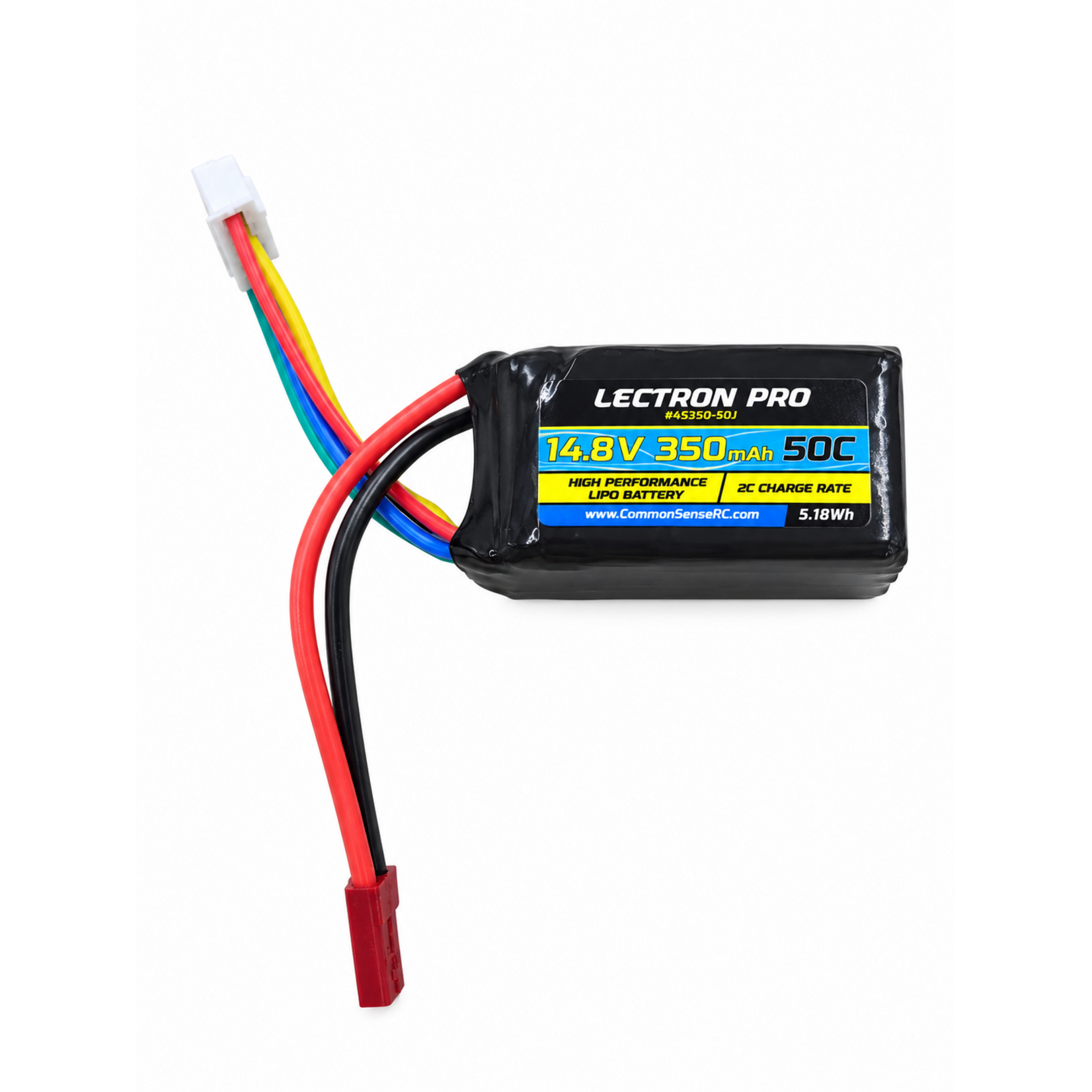 Common Sense RC Lectron Pro 14.8V 350mAh 50C Lipo Battery with JST Connector