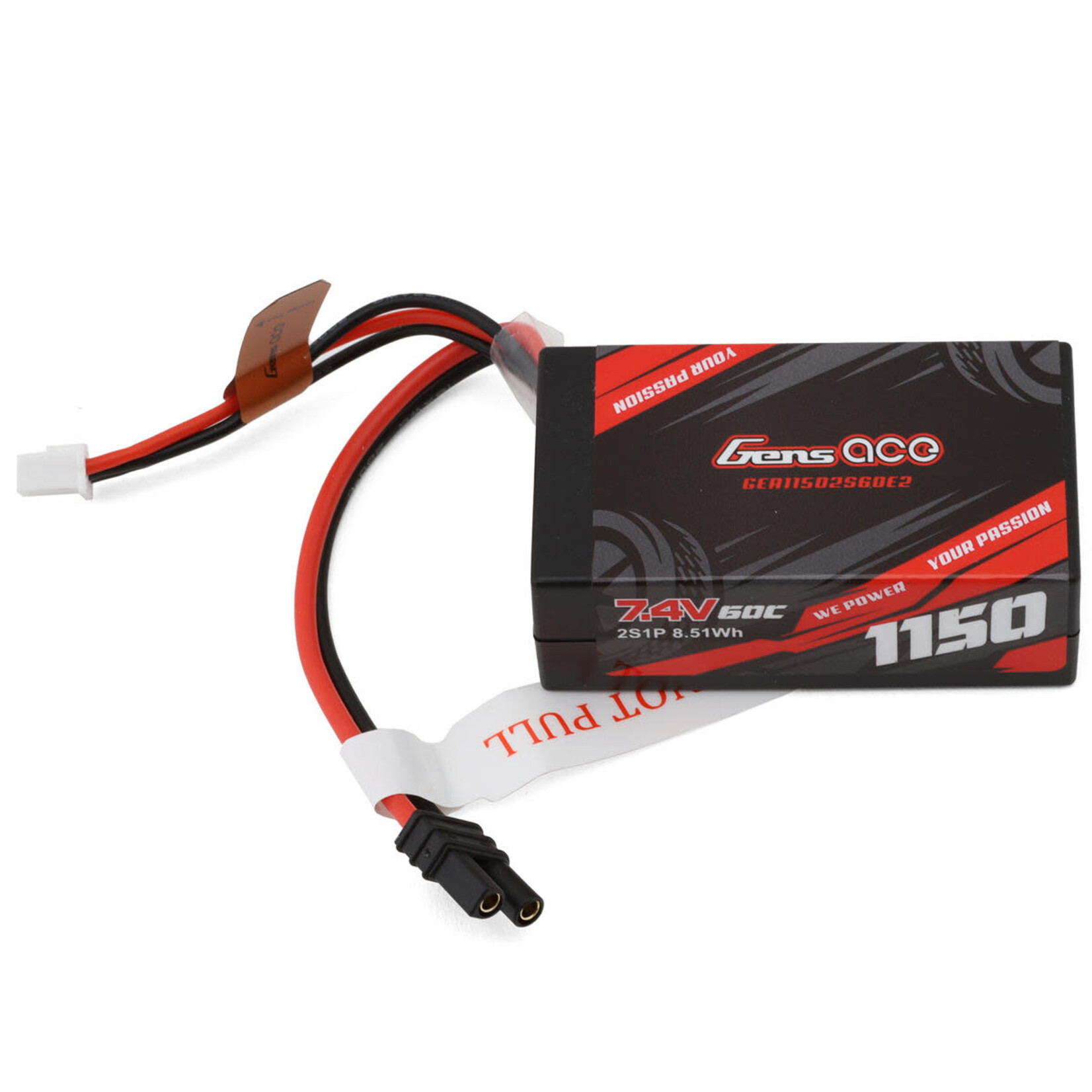 Gens Ace 2S 60C Hardcase LiPo Battery Pack (7.4V/1150mAh) w/iEC2 Connector