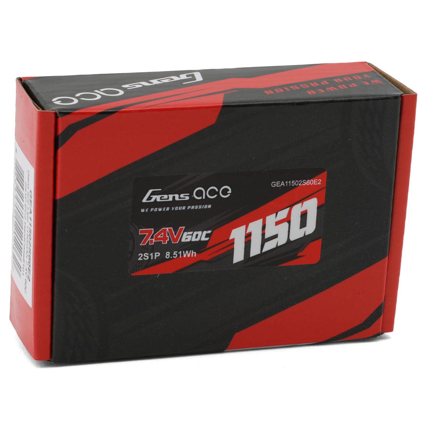 Gens Ace 2S 60C Hardcase LiPo Battery Pack (7.4V/1150mAh) w/iEC2 Connector