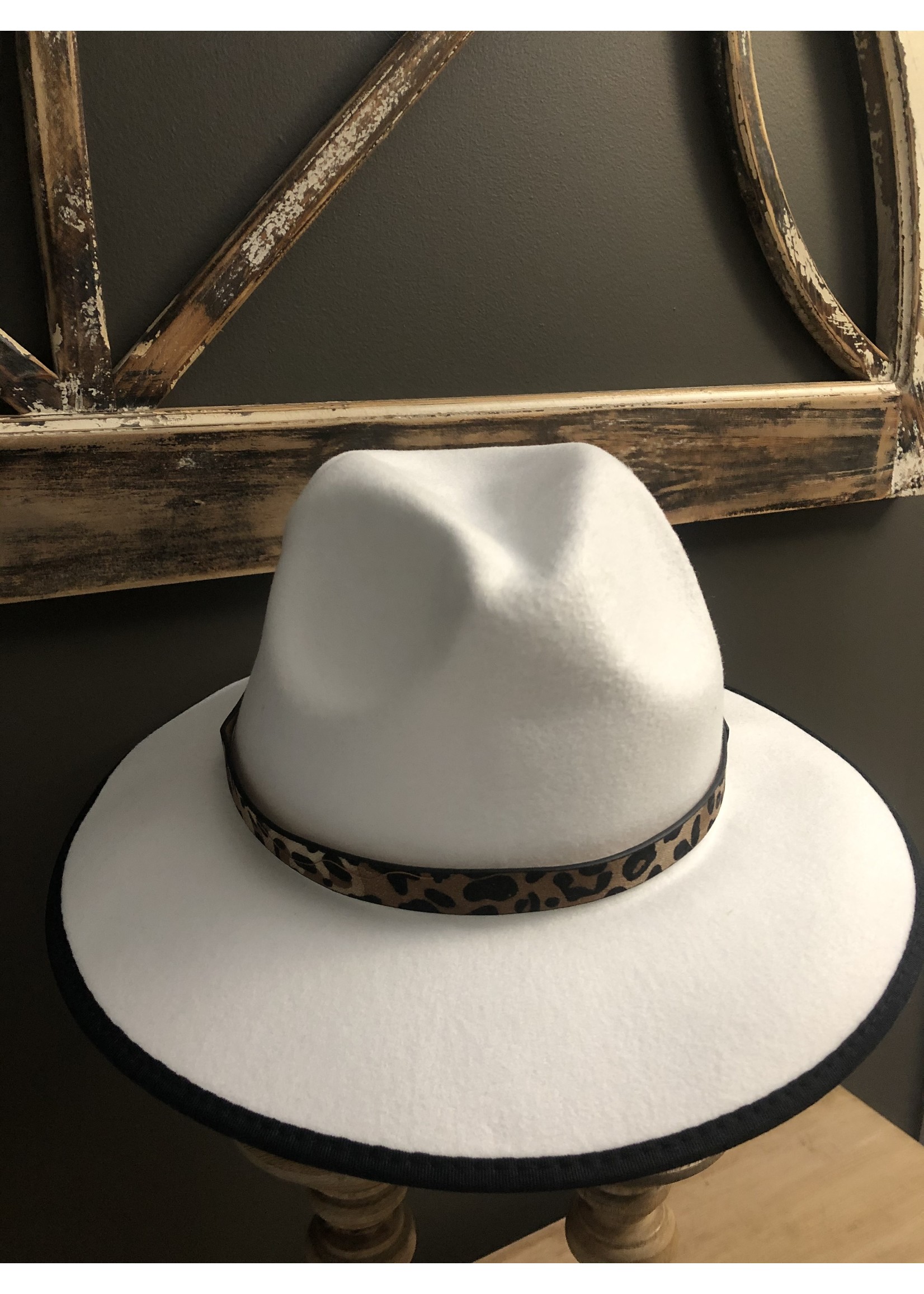 White Sun Hat + Leopard Belt