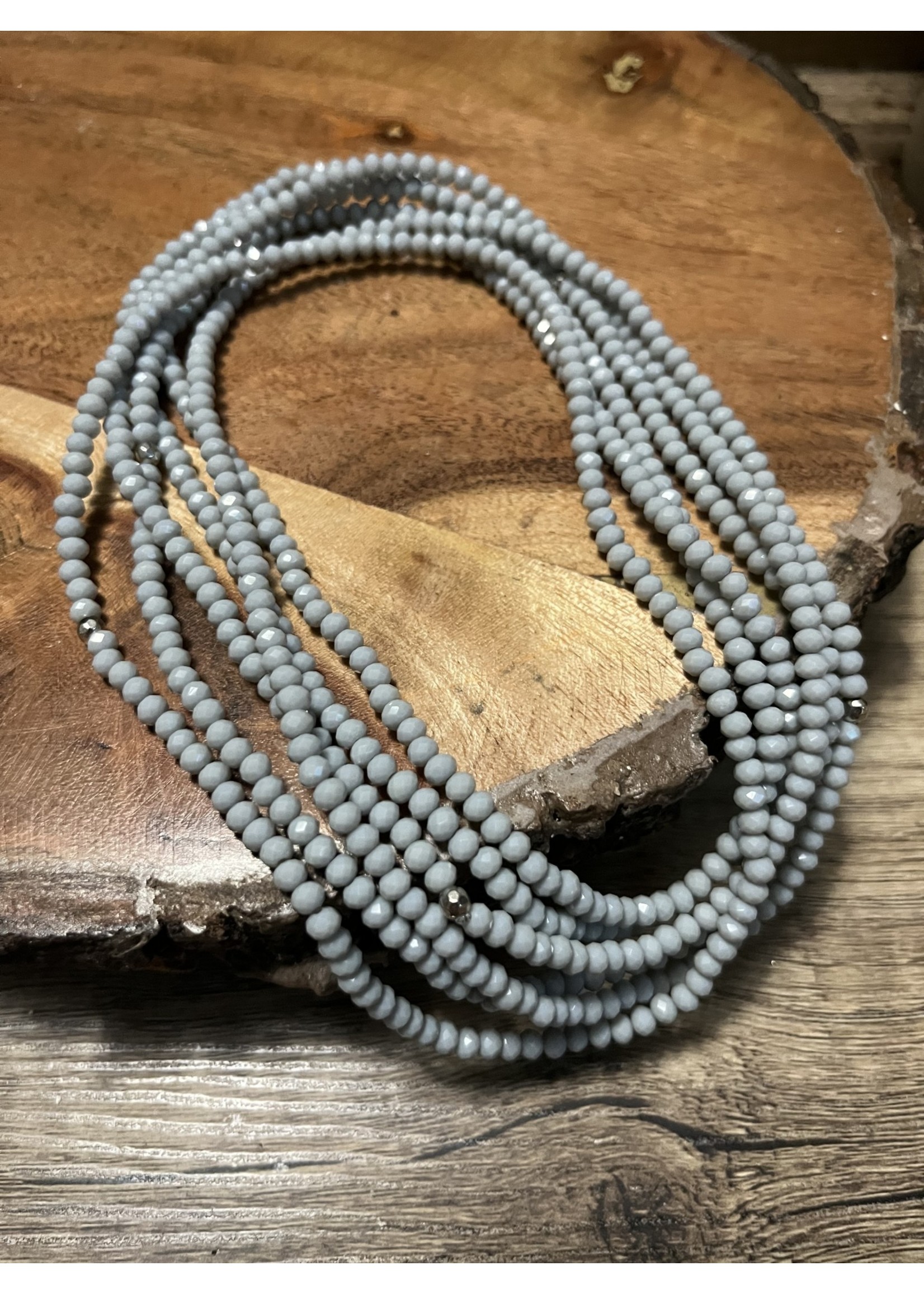 Crystal Opaque Chocker Necklace - Cloud Grey
