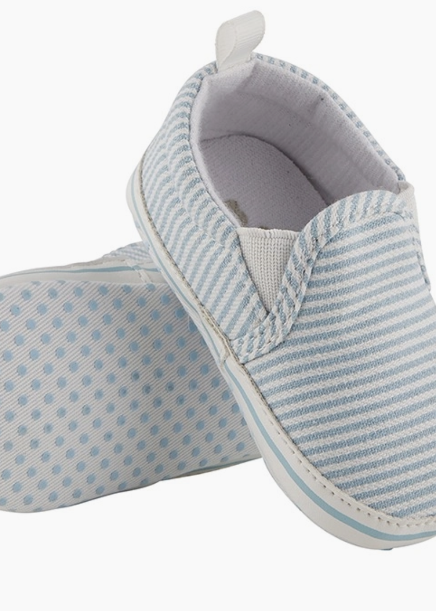 Stephan Baby Blue Stripe Canvas Shoe 6-12 Months
