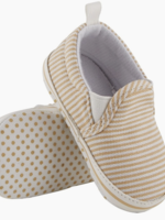 Stephan Baby Khaki Stripe Canvas Shoe 6-12 Months