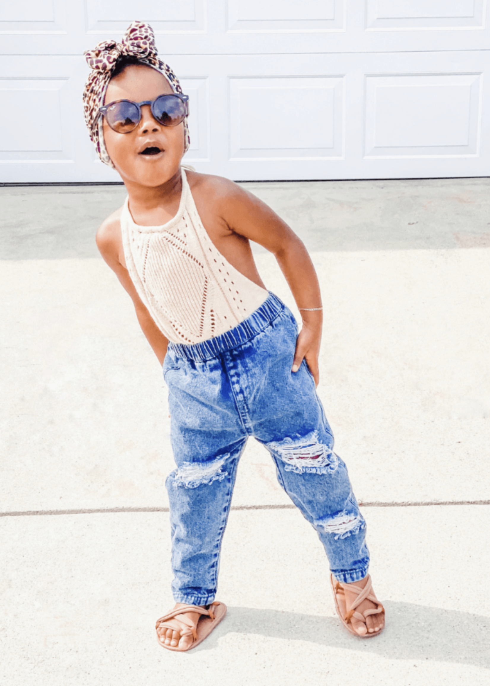 Baileys Blossoms Frankie Distressed Denim Jeans