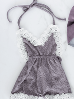 Baileys Blossoms Nikki Lace Halter Romper