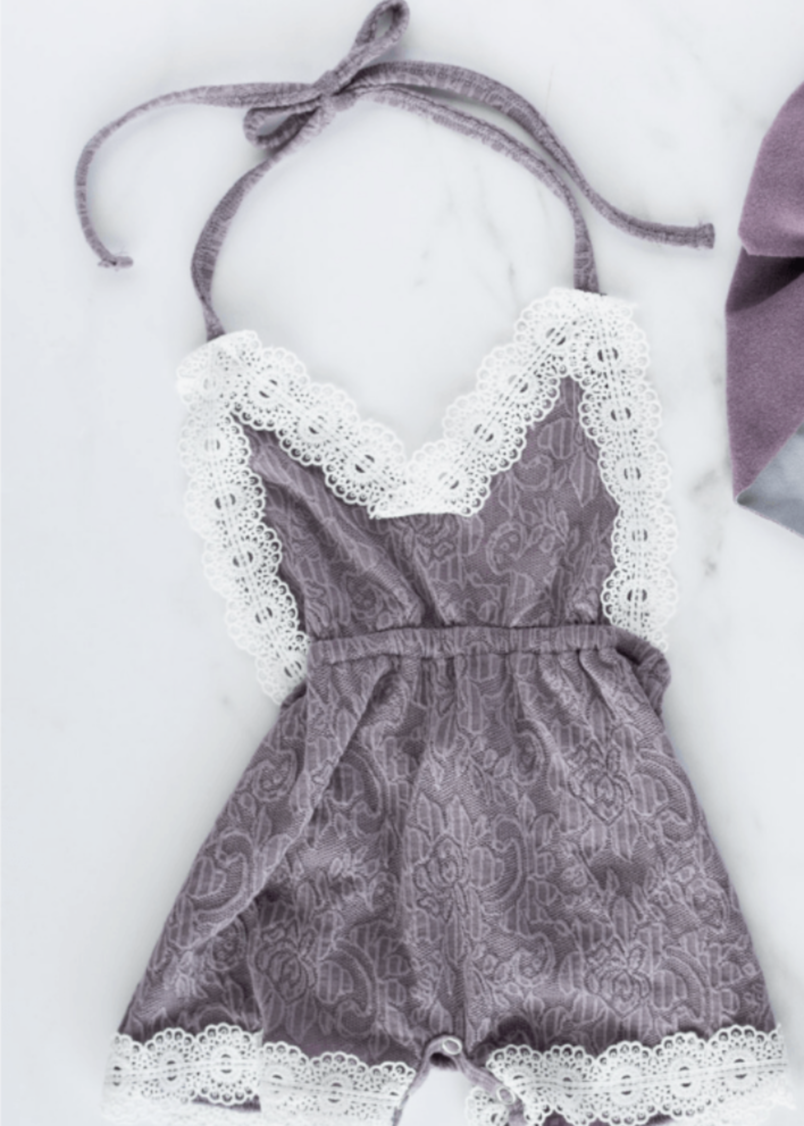 Baileys Blossoms Nikki Lace Halter Romper