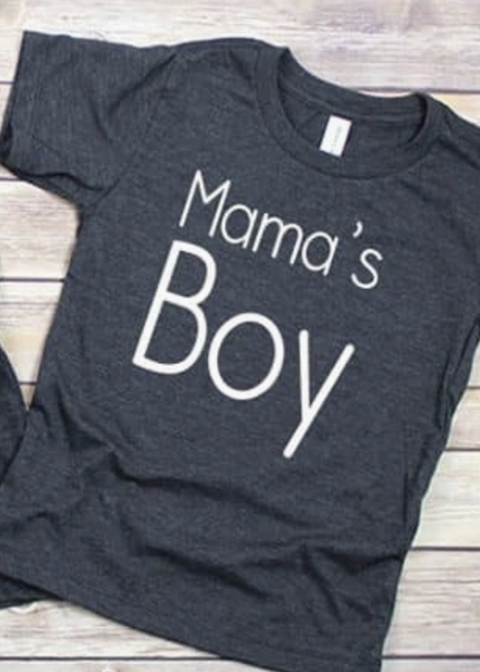 Midwest Tee's Mama's Boy Toddler - Mommy and Me Dark Grey Heather