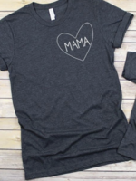 Midwest Tee's Mama Heart - Mommy and Me Dark Grey Heather