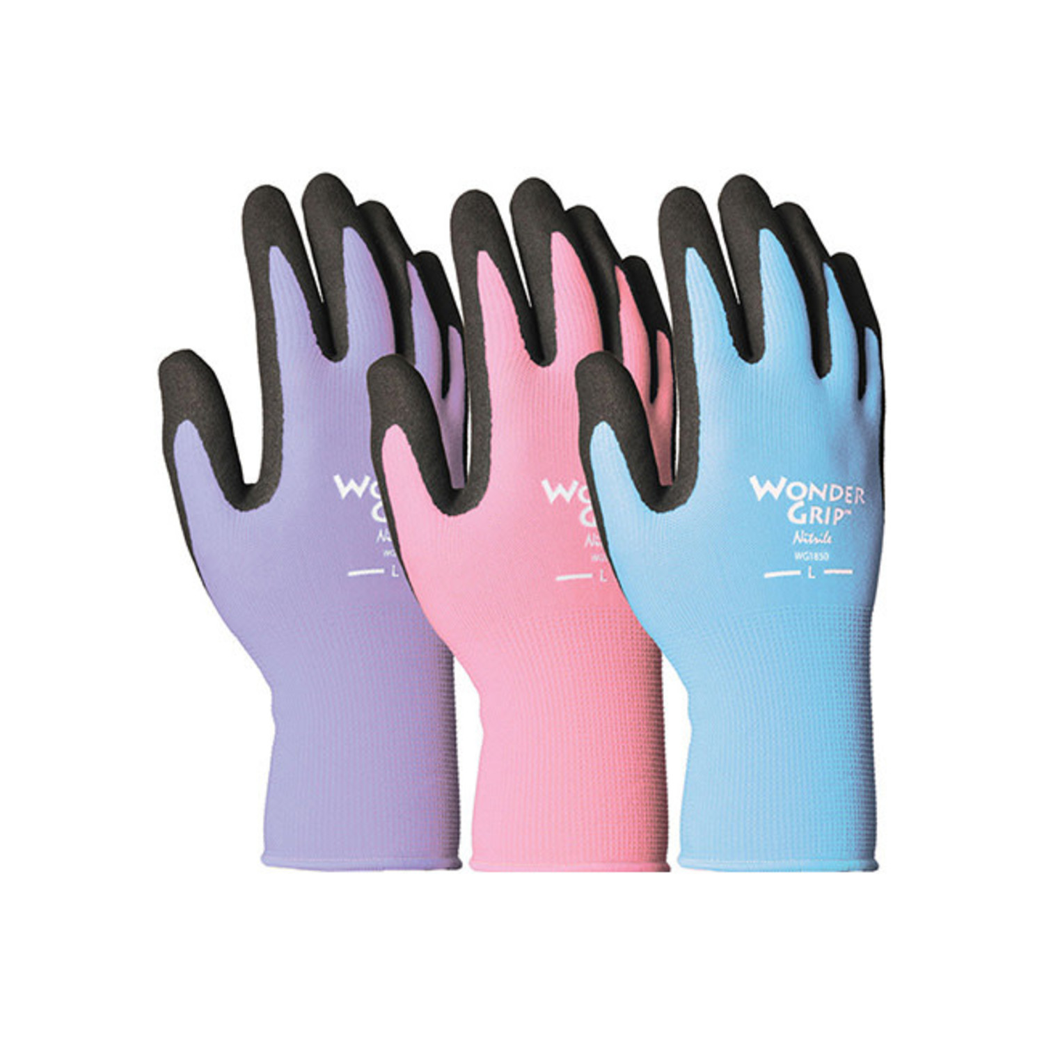 Wonder Grip Nearly Naked Garden Gloves Assorted Large