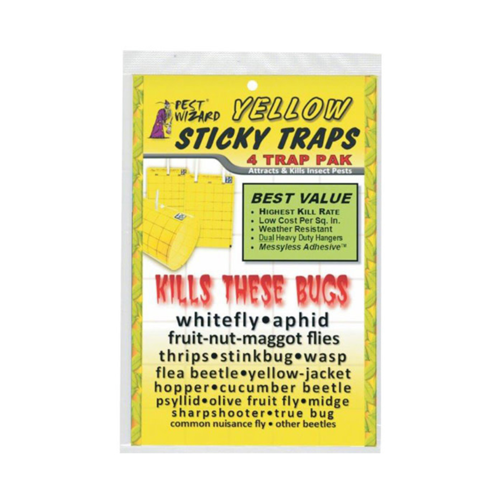 Pest Wizard Large Yellow Sticky Trap 4Pk