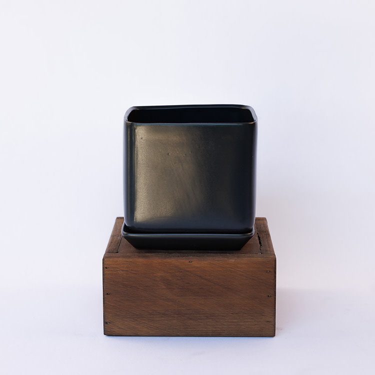 Palm Springs Palm Springs Cube with Saucer, Matte Cool Grey