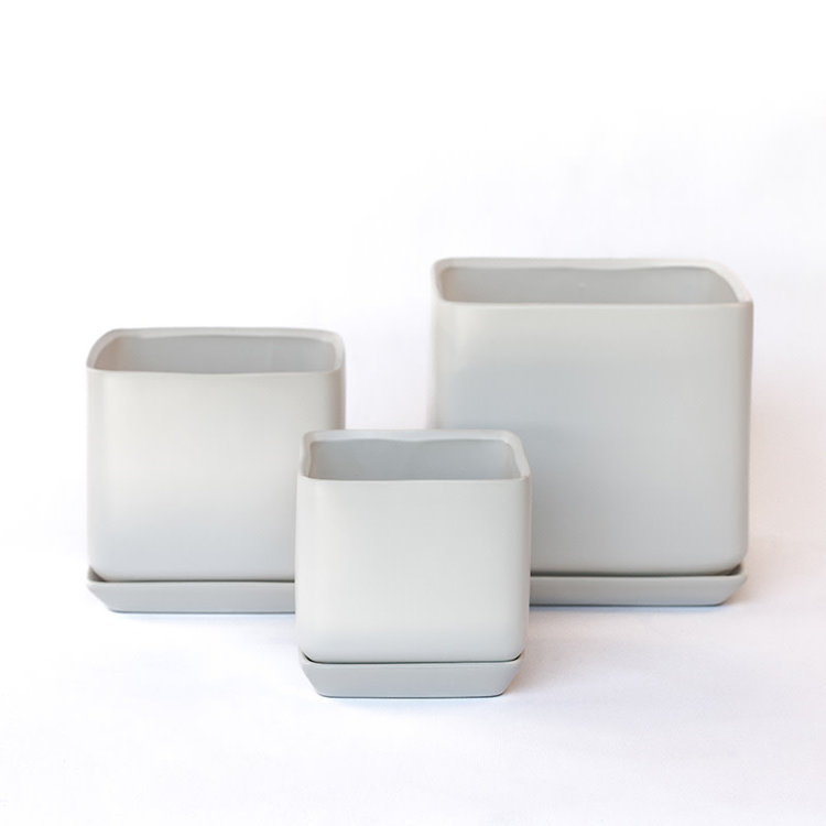 Palm Springs Palm Springs Cube with Saucer, Matte White