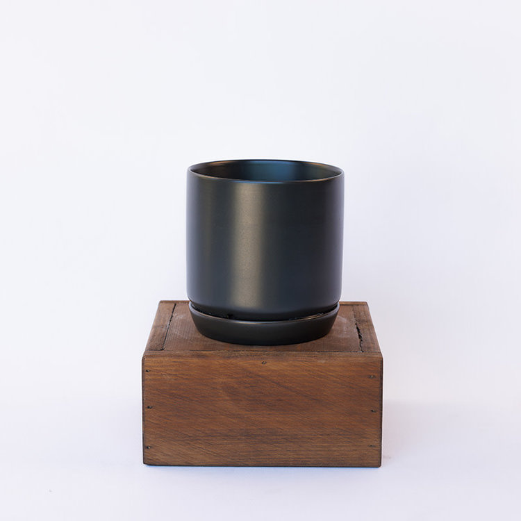 Palm Springs Palm Springs Cylinder with Saucer, Matte Cool Grey