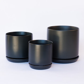 Palm Springs Cylinder Pot, Matte Grey