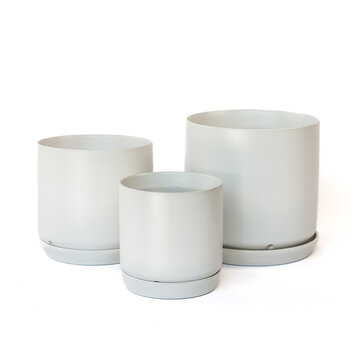 Cylinder Pot, Matte White