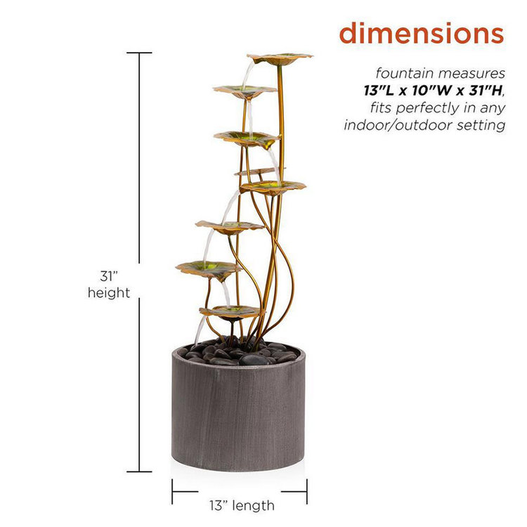 Alpine Multi-Tiered Lily Pads Fountain