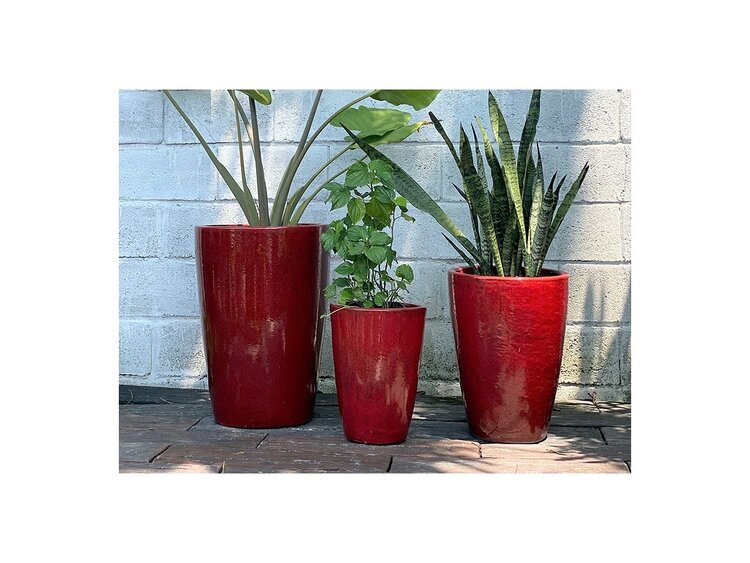 PHG Tall Tapered Planter, Lavish Red