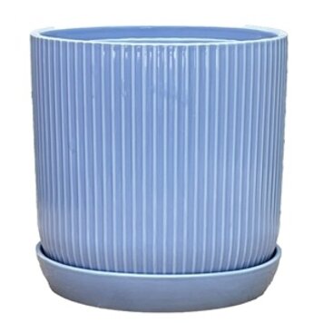 Fluted Cylinder Planter, Pastel Lavender