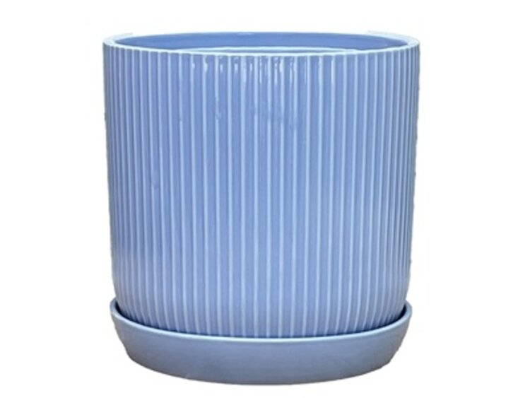 Fluted Cylinder Planter, Pastel Lavender