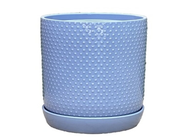 Dotted Cylinder Planter, Pastel Lavender