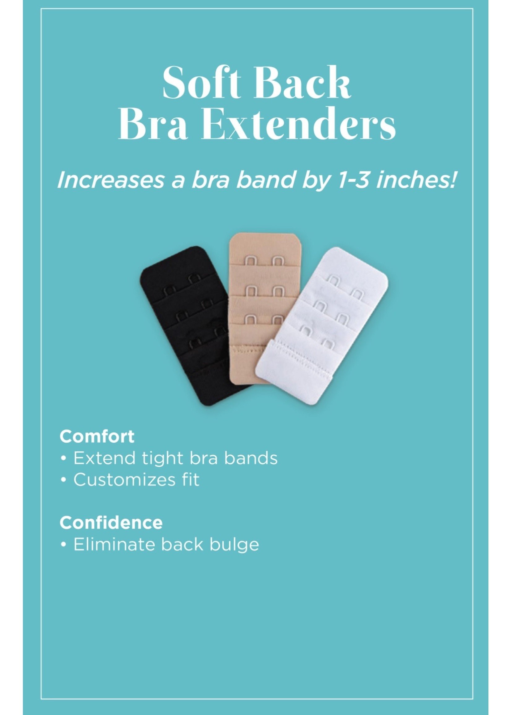 Be Confident BRA EXTENDERS 3 PACK (WT, BK, BG)