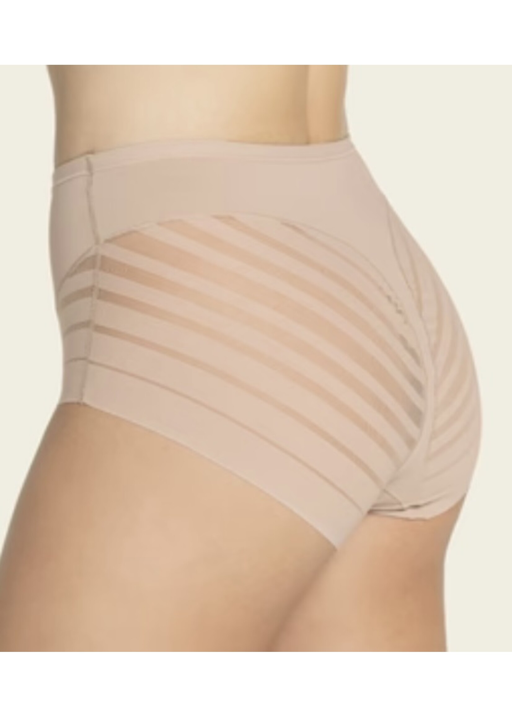LEONISA LACE STRIPE UNDETECTABLE CLASSIC SHAPER PANTY