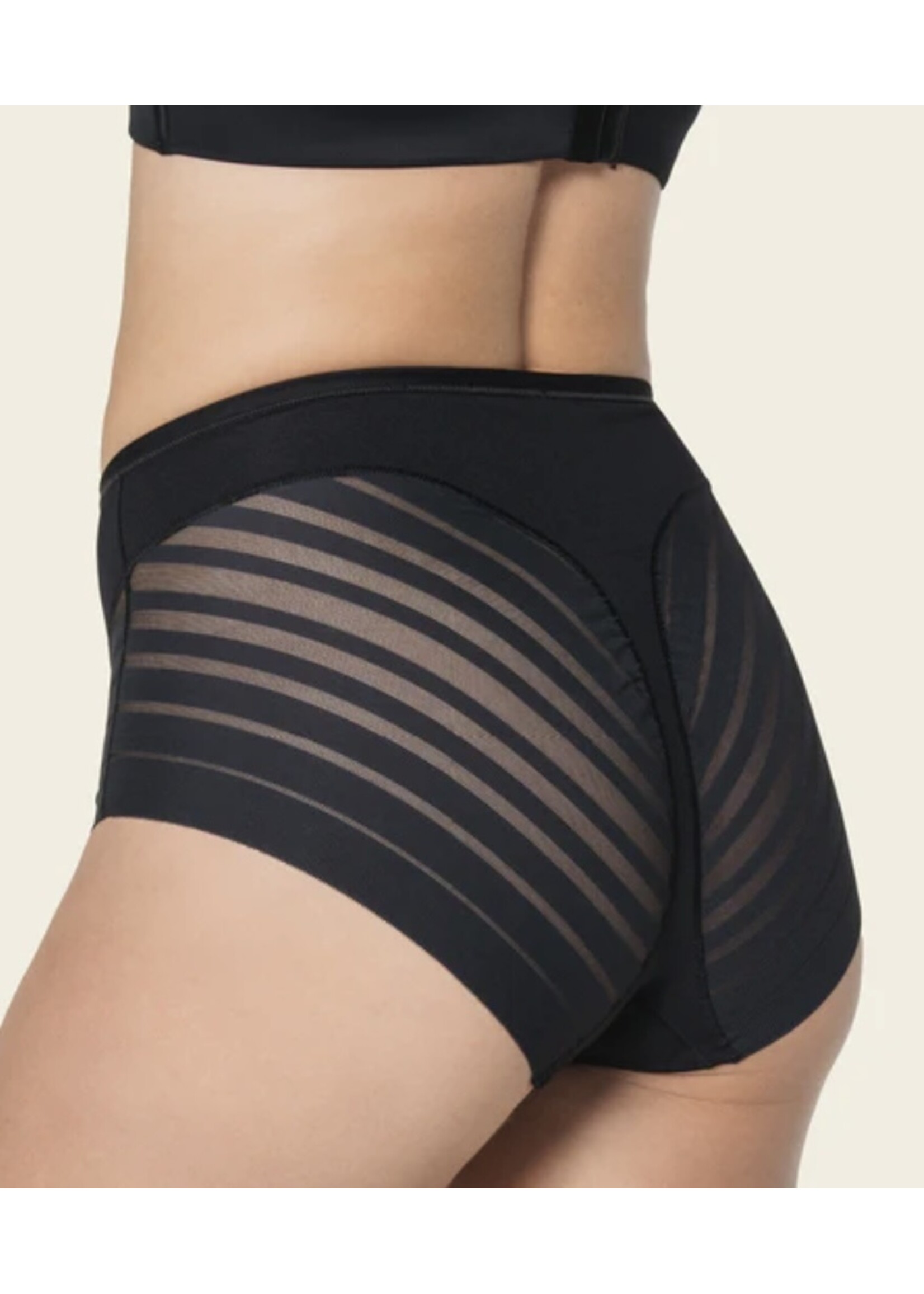 LEONISA LACE STRIPE UNDETECTABLE CLASSIC SHAPER PANTY