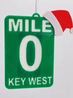 Mile Marker 0 Ornament w/Santa Hat