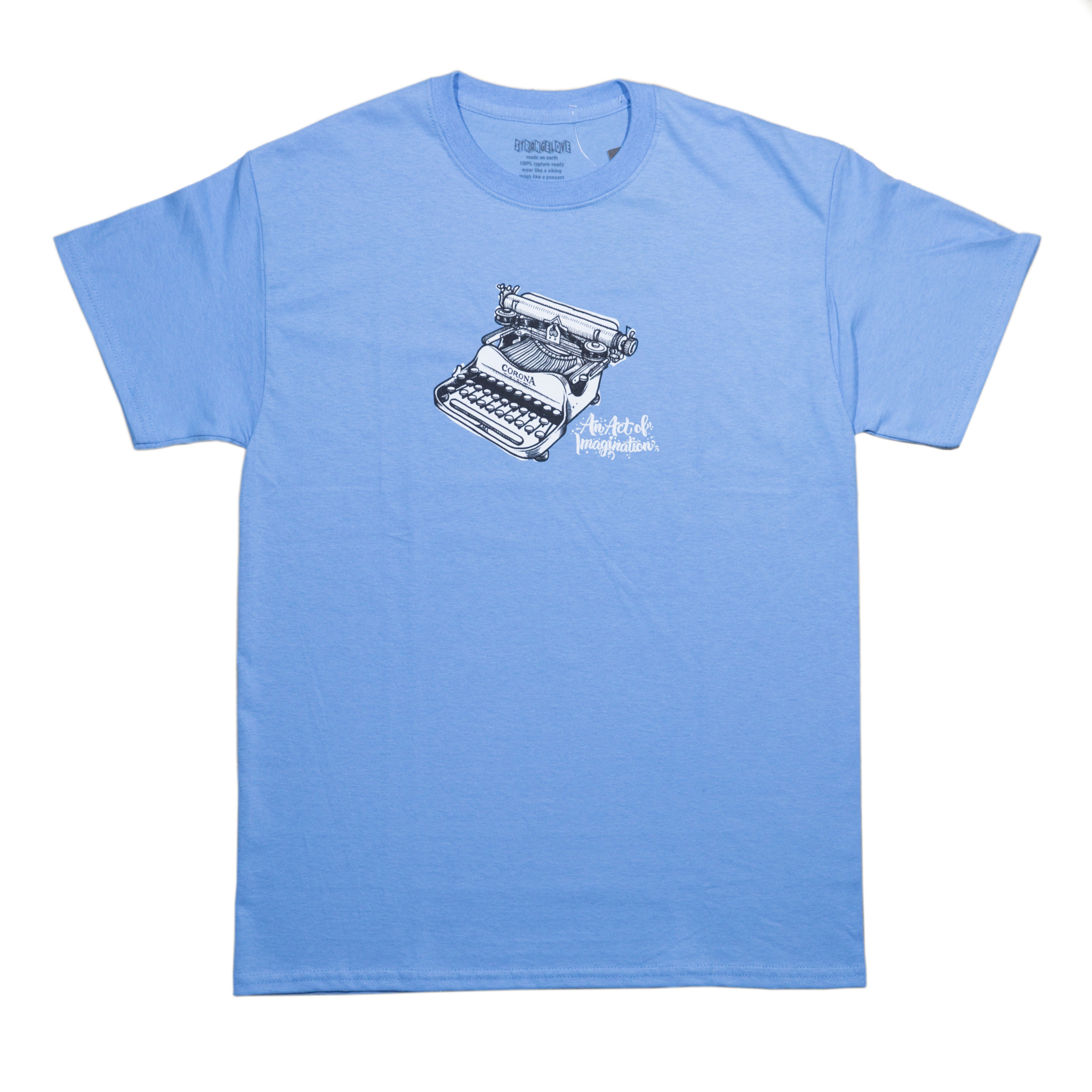 StrangeLove Typewriter T-Shirt (Electric Blue) - Post Modern Skate
