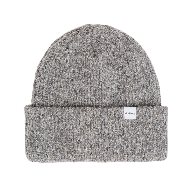 Druthers NYC Druthers Recycled Cotton Melange 1X1 Rib Beanie Grey
