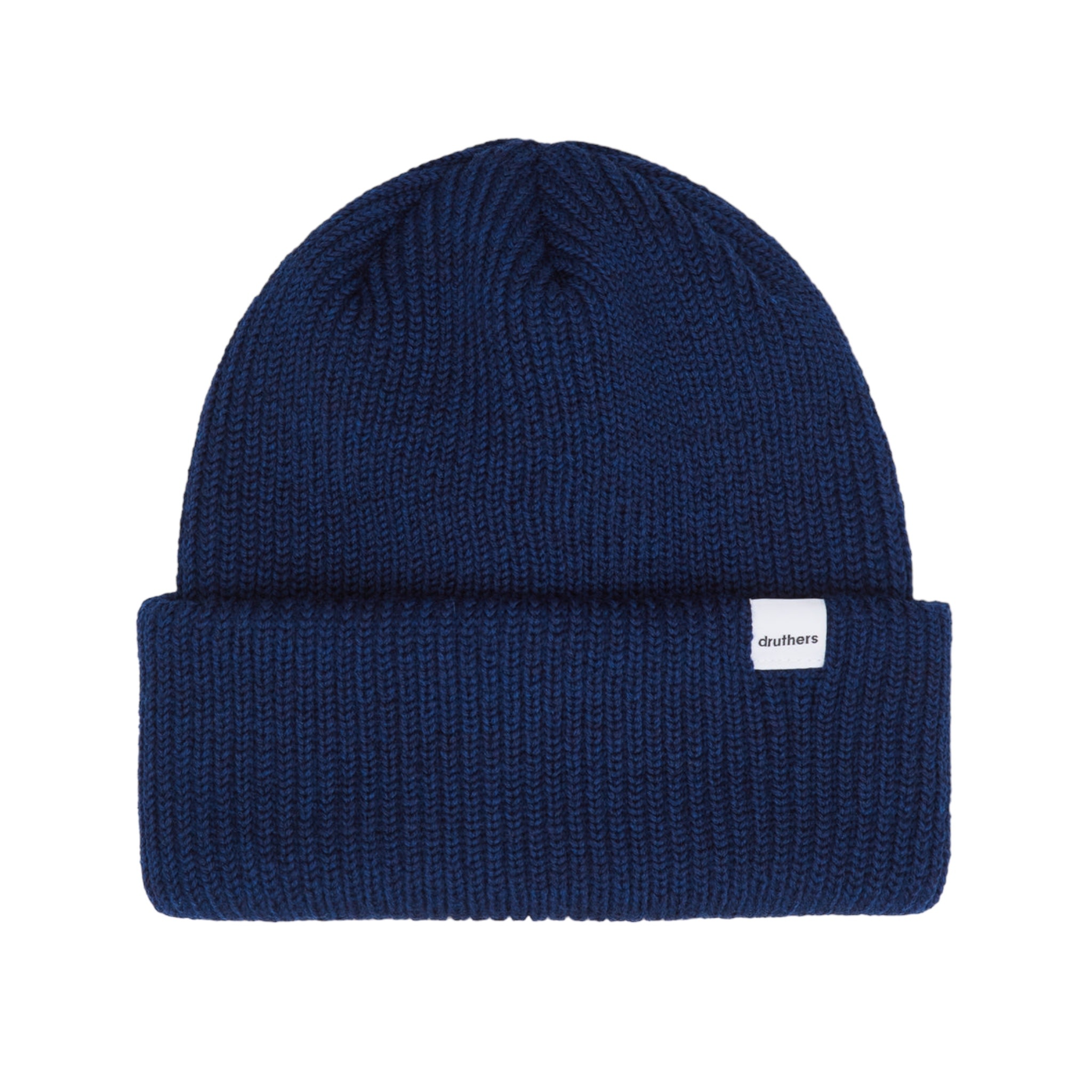 Druthers Merino Wool 1X1 Rib Knit Beanie Navy - Post Modern Skate Shop