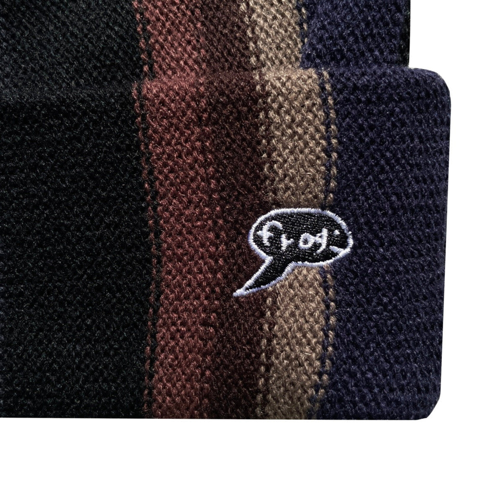 Frog Frog Vertical Stripe Beanie Navy/Grey