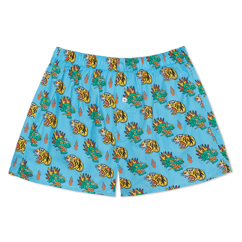 Druthers NYC Druthers Organic Cotton Kiku Punk Dragons Boxer Short Blue